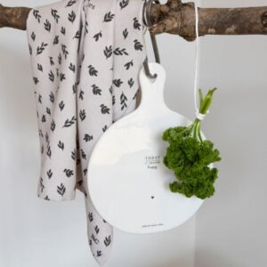 Podnos Round White/BL Today I choose happy